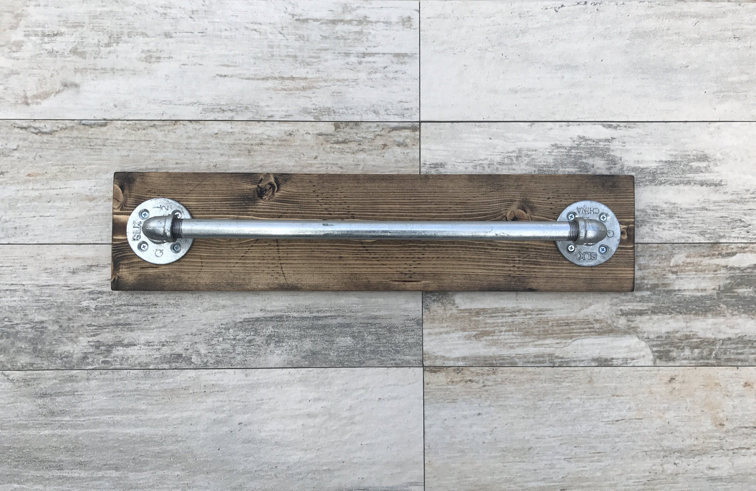 Galvanized Towel Holder Rustic Industrial Towel Bar Etsy