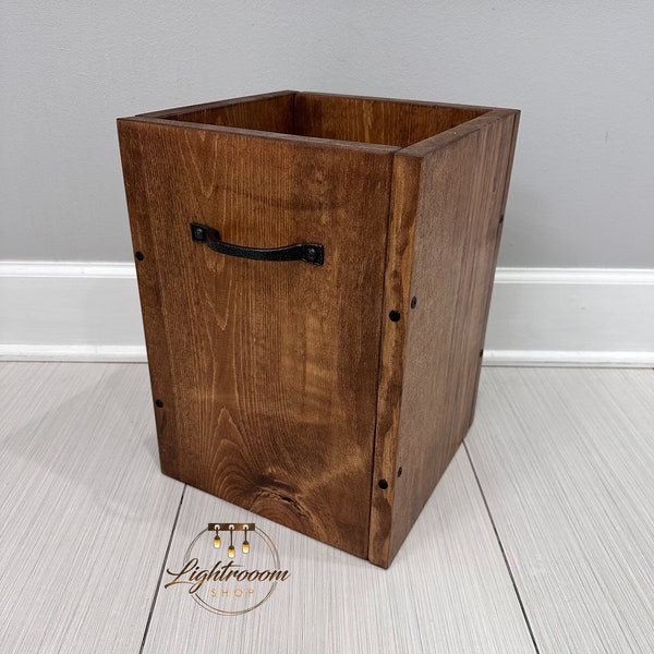 Rustic Trash Can With Lid Etsy