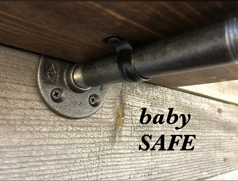 Rustic Wall Shelf Industrial Pipe Shelving GRAY WHITEWASH 7.25\u201d Deep Rustic Industrial Floating Shelf Housewarming Decor Wall Shelf