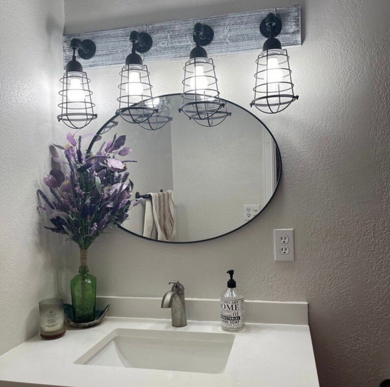 Vanity Light Fixture Light Fixture With Shade Whitewash Etsy