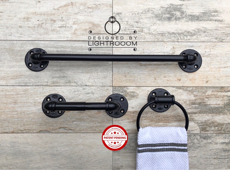 Bathroom Set Towel Holder Tp With Spring Towel Ring Etsy