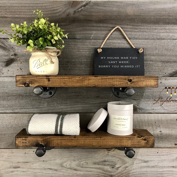 Shelf 3.25"-7.25" DEEP, 1,5"Thick, Rustic Shelf, Industrial Floating Shelf, Floating Shelf, Farmhouse Kitchen Shelf, Bathroom Storage, Gift