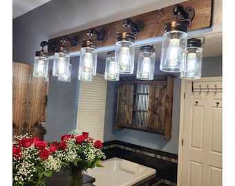 Glass Shade Vanity Light, 2-3-4-5-6 Pipe Bath Fixture,Modern Look,Pendant Light,Wall Light,Hanging Lighting,Industrial Rustic Handmade Light