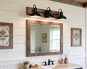 3 - 4 Shades Bathroom Mirror Vanity Light Fixture,Farmhouse Rustic Wall Light,Industrial Sconce,Black Decor Light,New Bath Reno,Modern