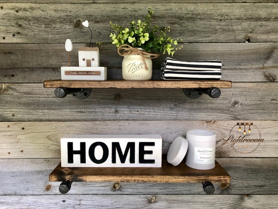 Dark Walnut 7 25 Deep Floating Wall Shelf Bathroom Shelf Etsy