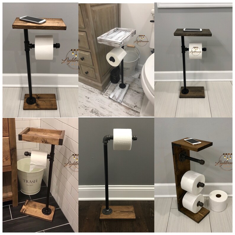 ESPRESSO Rustic Garbage Can With Lid Bathroom Trash Can 3 or Etsy