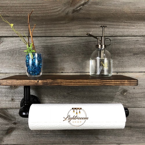 Paper Towel Holder With Shelf Cleaning Holder Laundry Pipe Etsy
