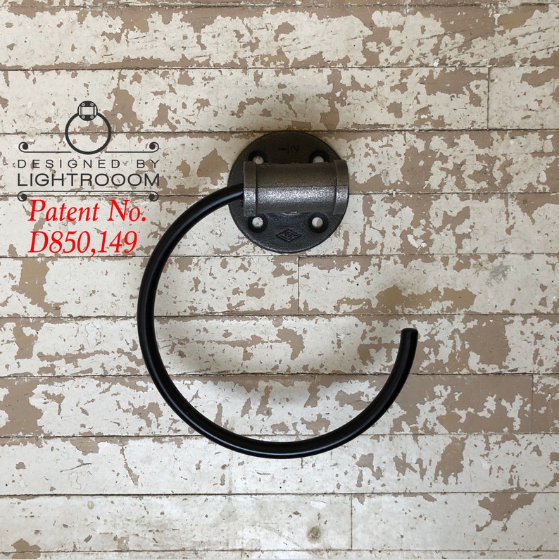 Pipe Bathroom C Shape Ring Black Towel Ring Modern HGTV Bath Idea Kitchen Bathroom Decor Farmhouse Hand Towel Ring Zinc Best Gift