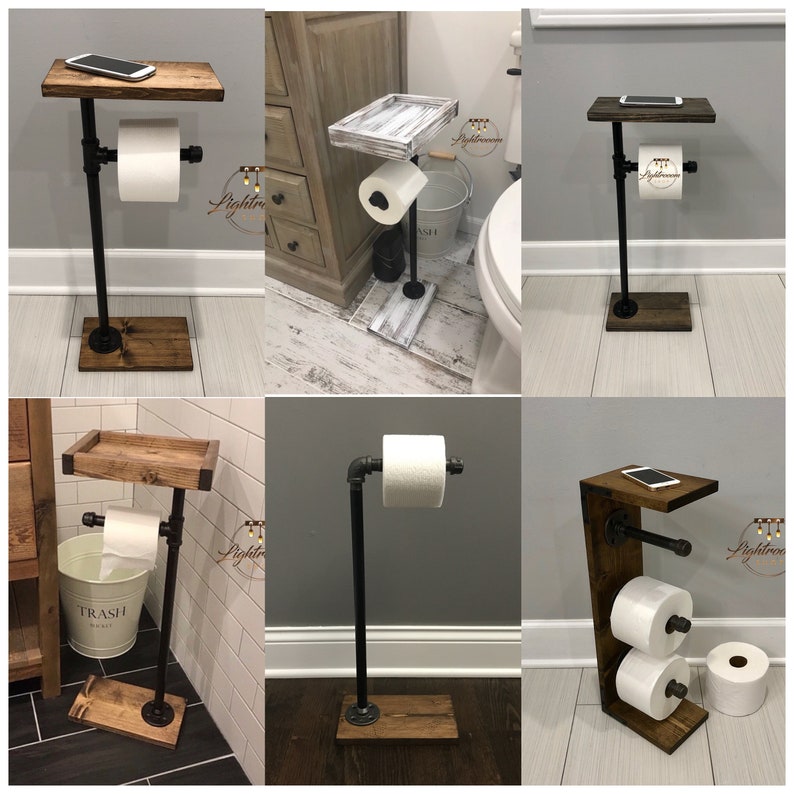 EBONY Rustic Garbage Can Bathroom Trash Can 2 Sizes Etsy