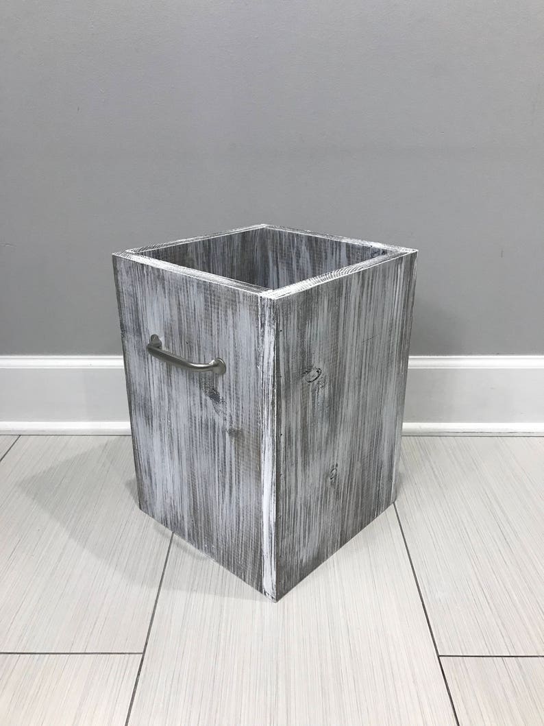 WHITEWASH Rustic Garbage Can Bathroom Trash Can 3 or 4 - Etsy