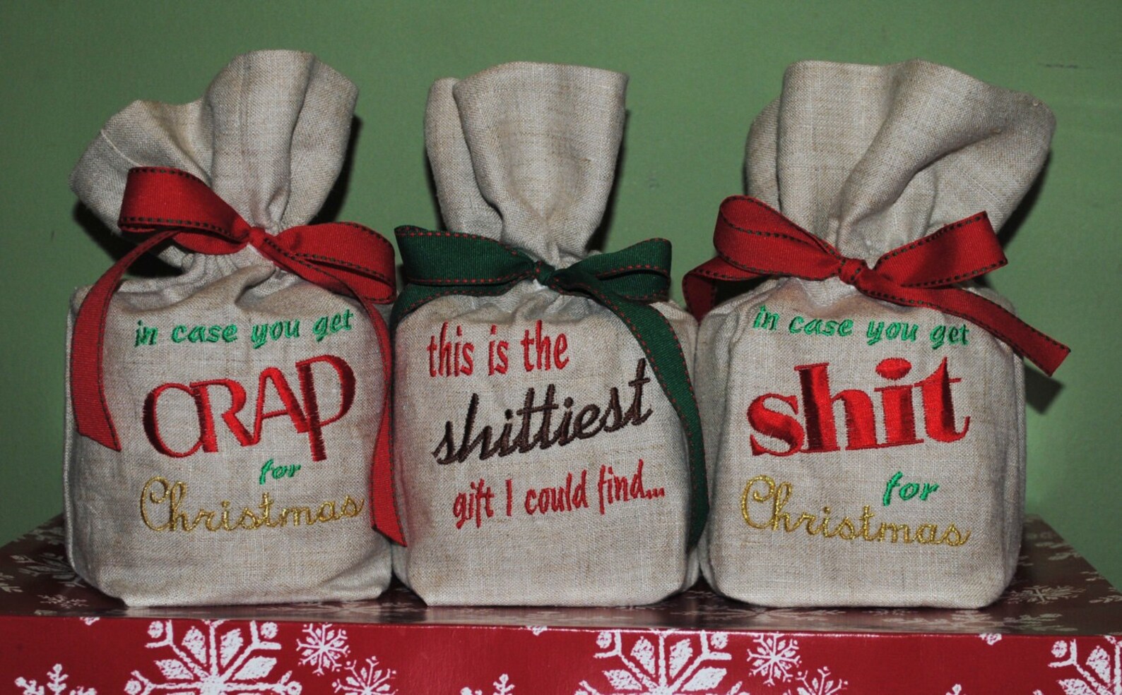 Embroidered Toilet Paper Gift Bag Christmas gag gift Etsy