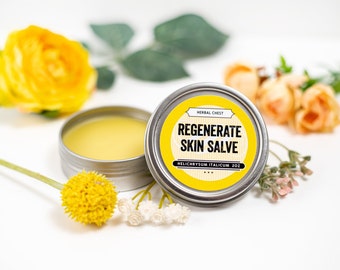 Regenerate Skin Salve, Hydrating Herbal Cream Moisturizer, Organic Shea Butter Body Balm, Natural Dry Skin Care, Eco Friendly Gift for Her