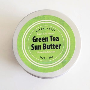 Vegan Natural Sunscreen, Organic Green Tea Sun Butter, Unscented SPF Moisturizer Face Cream, Zero Waste Plastic Free Zinc Mineral Sunblock image 8