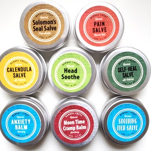 Buy 2 Get 1 FREE Herbal Salve Healing Balm Set, Eczema, Arthritis Pain Relief, Fungal, Scar Cream, Sleep Anxiety Headache Holistic Self Care image 1