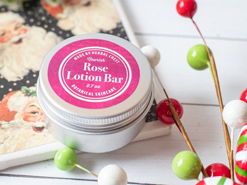 Rose Cocoa Lotion Bar, Dry Chapped Skin Natural Healing Moisturizer, Plastic and Gluten Free Zero Waste, Eco Party Favors, Bulk Gift for Her image 7