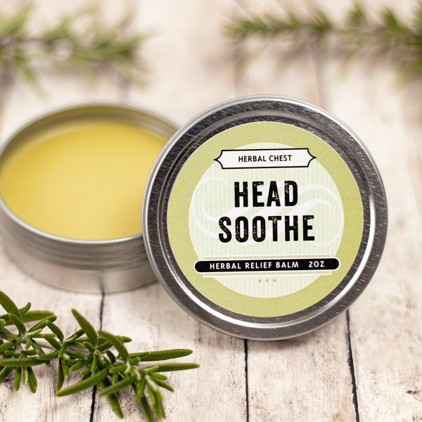 Head Soothe Balm, Natural Ache Pain Soothing Salve, Holistic Health Wellness Self Care, Eco Friendly Relief Apothecary Remedy
