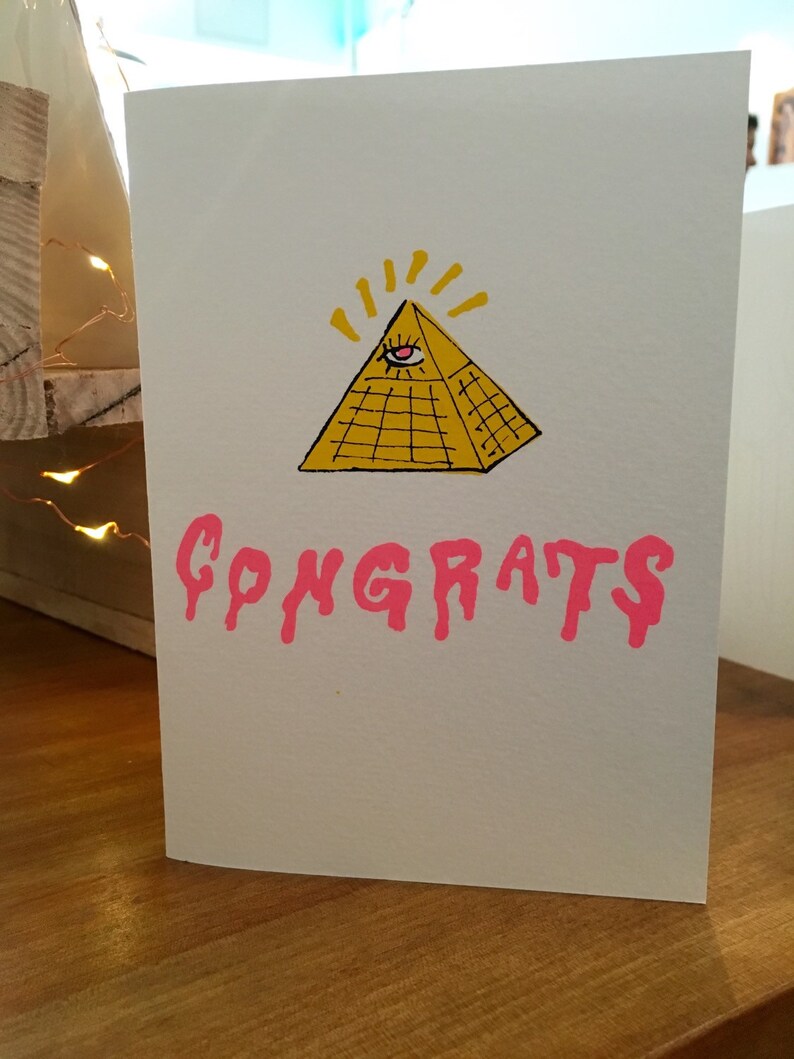 Illunimati Congratulations Hand Printed Card