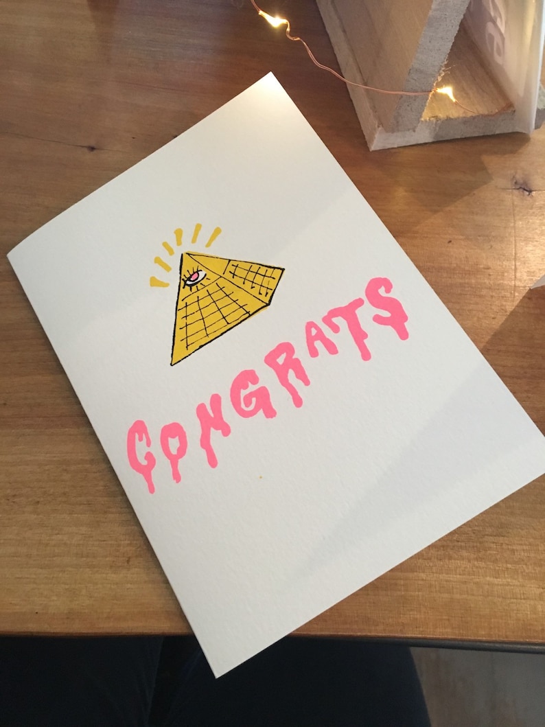 Illunimati Congratulations Hand Printed Card