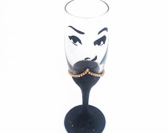 Breakfast At Tiffany's, Glitter Champagne Glasses, 30th Birthday For Her, Bridal Shower Gift Ideas, Personalized Champagne Flutes, Audrey