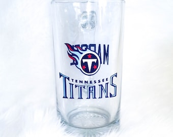 Tennessee Titans Mug, Football Fanatic, Sports Fan Mugs, Nashville Gear, Personalized Beer Stein, Sports Cups, Football Gift, Christmas Gift
