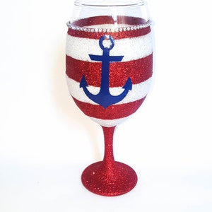 Nauti Bride Glass, Bride To Be Gifts, Bridal Shower Present, Bridal Party Gift, Summer Time Wedding, Anchor Decor, Nautical Theme image 4