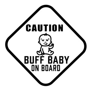 Download Paper Party Supplies Bumper Stickers Buff Baby On Board Car Decal Printable Svg