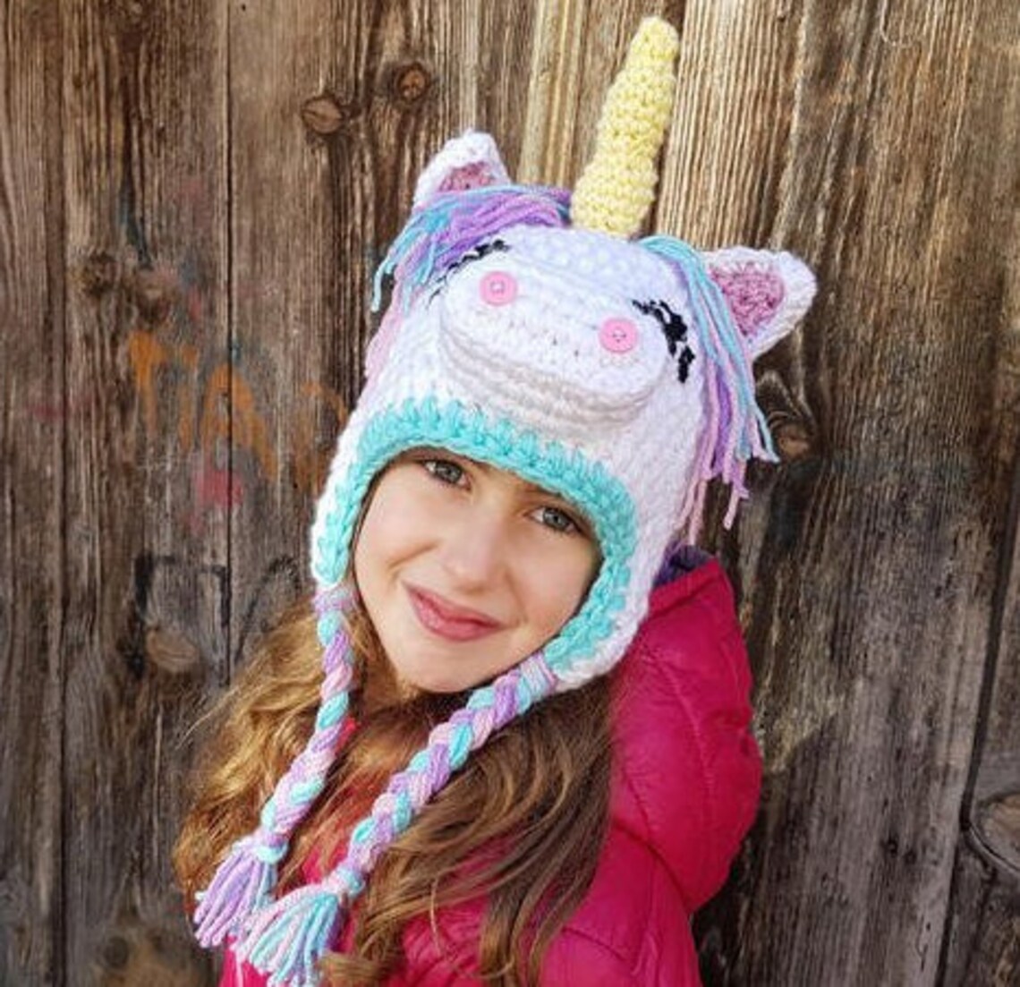 Crochet Unicorn Hat Unicorn Baby Hat Girls Earflap Hat Etsy