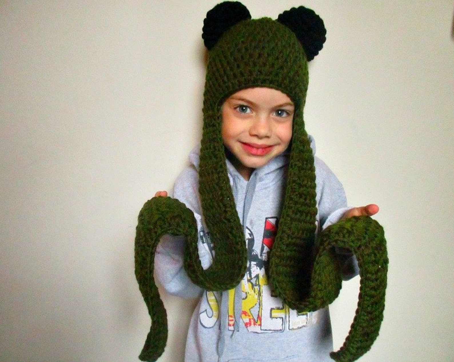 Animal hat and scarf 2 on 1 integrated scarf crochet hat Etsy