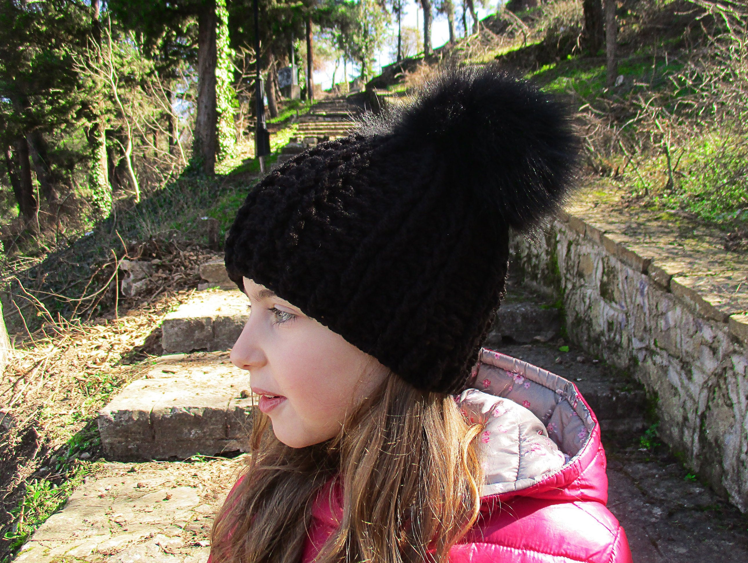 pom pom hat, women pom pom beanies 