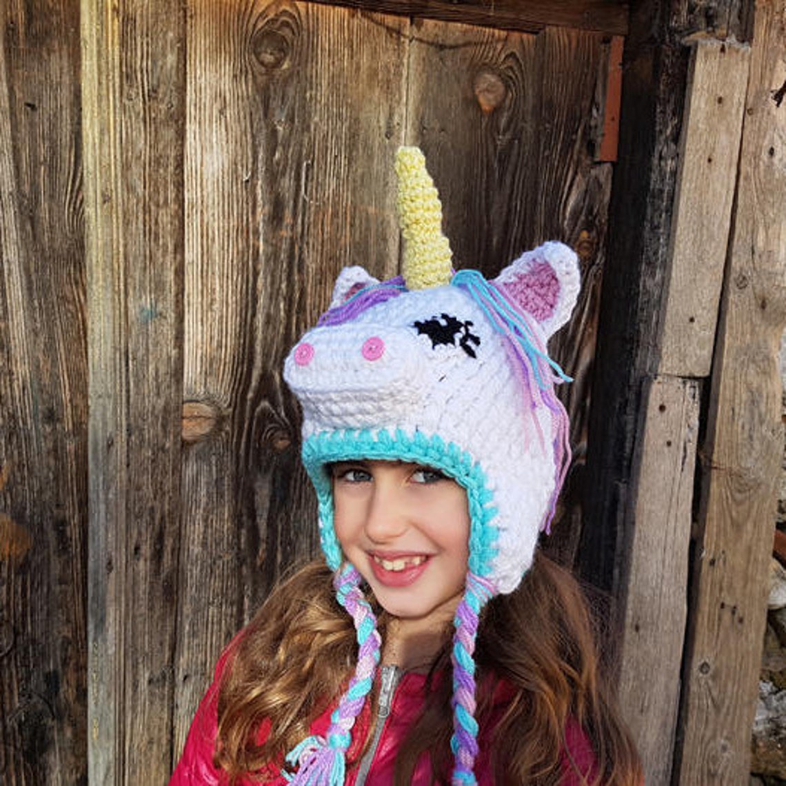 Crochet Unicorn Hat Unicorn Baby Hat Girls Earflap Hat Etsy