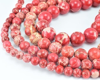 Natural Red Impression Jasper Beads 6mm/8mm/10mm/12mm Round Turquoise Imperial Impression natural healing stone chakra stones for Jewelry