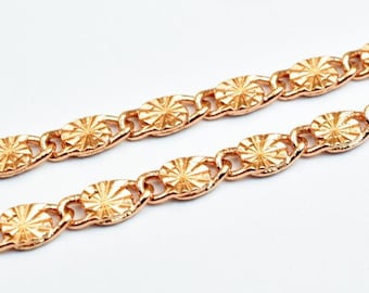 18K Rose Gold Filled Chain 22" Inches Long 4.5mm width 2mm Thickness CG242