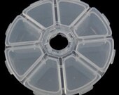Plastic Storage Container Box, Beading Organizer, Clear Round, 8 Compartments, Jewelry Making, Beads, Gemstone Organizer Item 789222046040