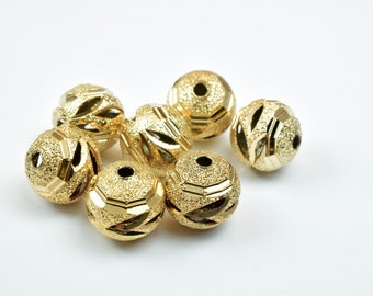 20pcs 5mm Gold Plated Sand Star Dust Beads Spacer Beads Jewelry Supplies