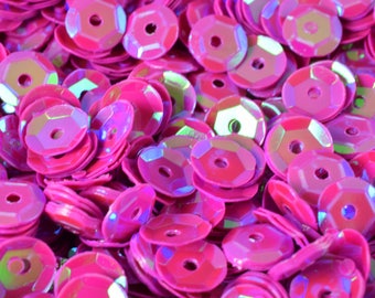 Round Sequin 24mm Magenta Pink Metallic Embossed Texture Loose Couture Paillette