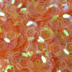 3/4/6mm Light Orange  Clear Iridescent Sequins Sheen Cup Sequins/Loose Paillettes,Wholesale Sequins,Shimmering Sequin Apparel,Shoe Decor