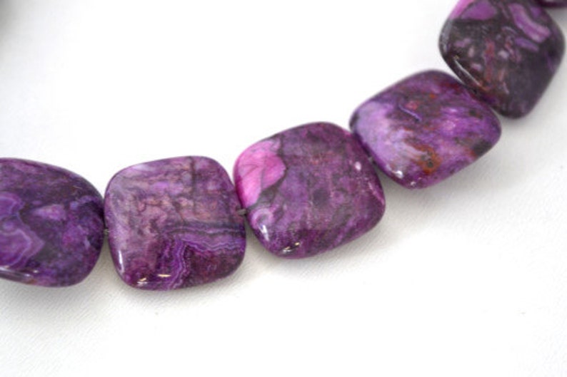 20x20mm 1.5mm hole opening Purple Charoite Stone agate Beads Sold by 1 strand of 18pcs