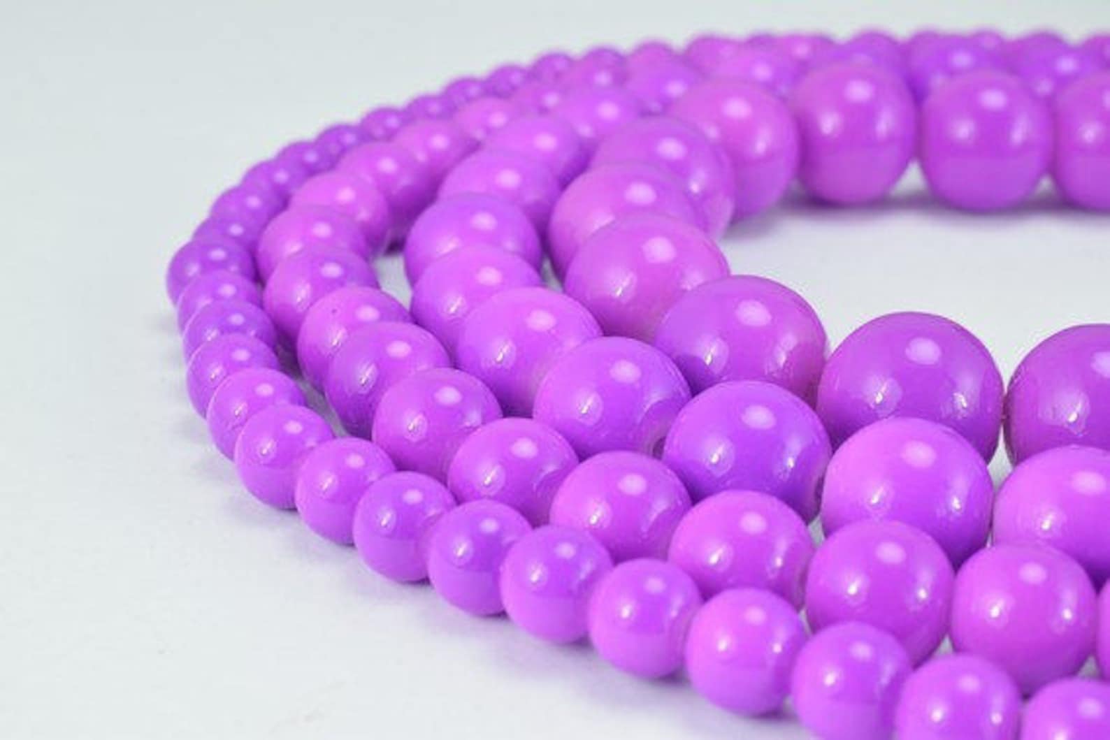 Purple Glass Beads Round 6mm/8mm/10mm/12mm Shine Round Beads Etsy