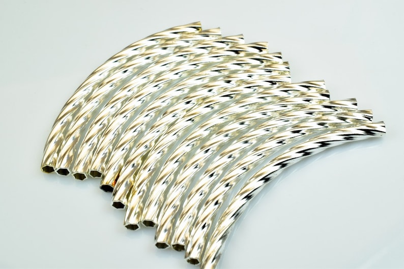 12 Pcs Curve Tube Jewelry Finding Beads 3x40mm/3x45mm/3x50mm Etsy
