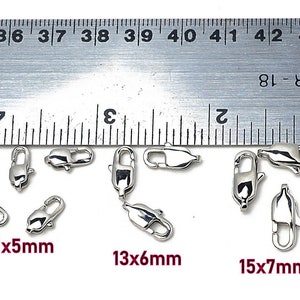 Stainless Steel Lobster Clasp 12PCs/Bag different Sizes 9x5mm/11x6mm/11x5mm/13x6mm/13x8mm/15x7mm Jewelry Finding Parts For Jewelry Making image 2