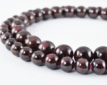 Dark Garnet Gemstone Round Stone Beads size 4mm/6mm/8mm/10mm/13mm Strand natural healing birthstone loose gemstone for jewelry making