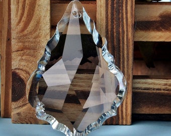 Crystal Chandelier Leaf Prisms Clear or Clear AB Iridescent Size 38x26mm Faceted Pendeloque Crystal