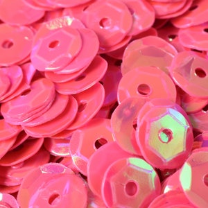 3/4/6mm Neon Dark Pink Bridal Cup Iridescent Shiny Sequins Sheen Round Sequins/Loose Paillettes,Wholesale Sequins,Shimmering Sequin Apparel