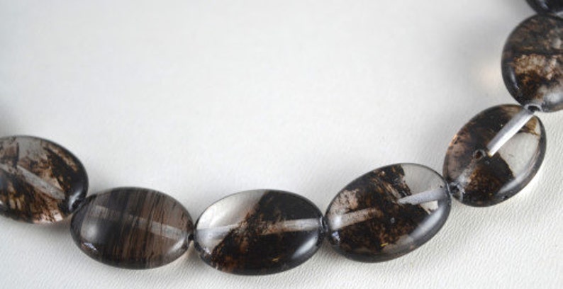 chakra Brown Black Natural Quartz Teardrop Gemstone Beads 1 strand 22 PCs Size 15x20mm Hole Size 2mm Healing birthstone for Jewelry Making
