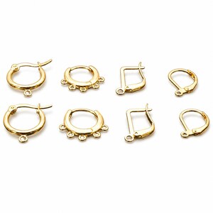 14k Earring Findings - Gold Filled Alternative Hoop Lever Backs - Small Classic Hoops, Durable Construction, Jewelry Craft Supplies