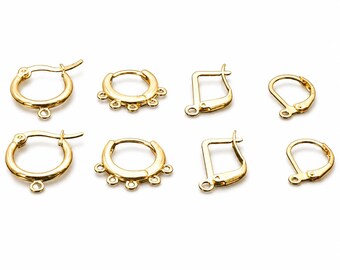 14k Earring Findings - Gold Filled Alternative Hoop Lever Backs - Small Classic Hoops, Durable Construction, Jewelry Craft Supplies