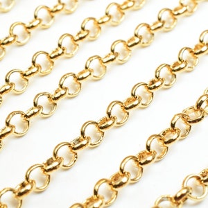 Rolo Gold Filled Look, EP chain 18k sold by foot 3mm/3.5mm/5mm