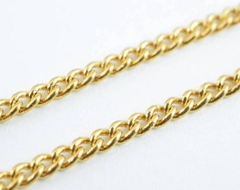 Gold Filled Look, EP Curb/Cuban Link Chain 18KT Size 17&quot;/18.5&quot; Long 2mm/1.8mm Width Item #CG114/CG148