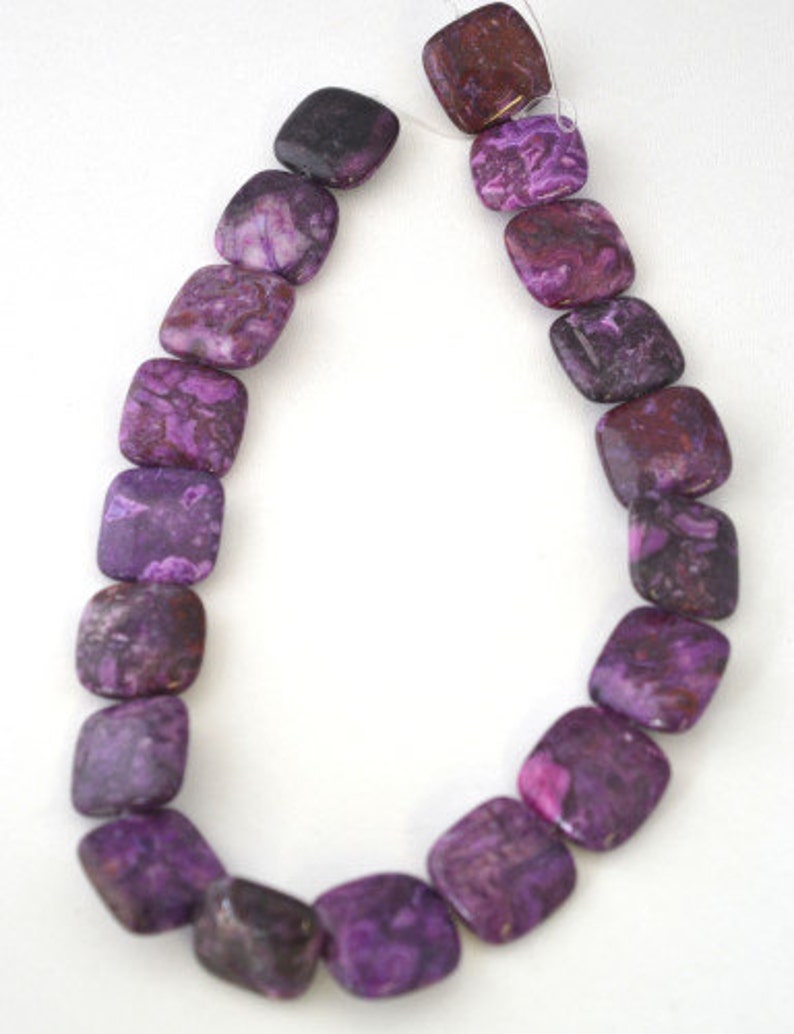 20x20mm 1.5mm hole opening Purple Charoite Stone agate Beads Sold by 1 strand of 18pcs
