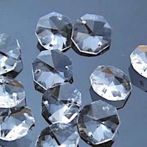 14,20,24mm Lamp Chandelier Parts Octagon Crystal Beads in 2 hole Wedding Ornaments Suncatcher DIY Making Curtain Wedding Home Decor